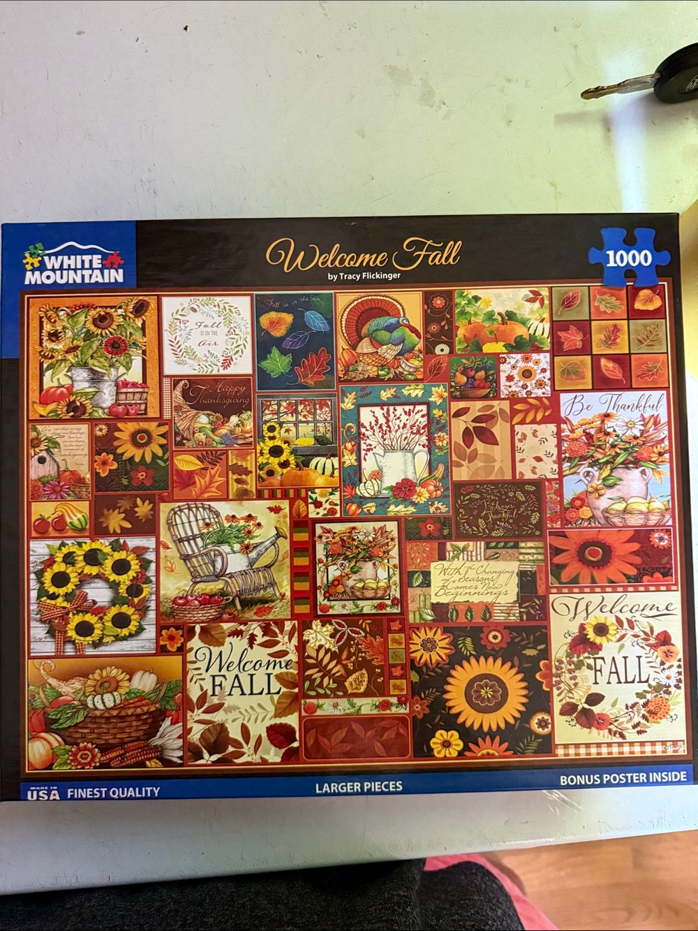 White Mountain Welcome Fall Puzzle - Red, Orange, Yellow, Brown, Green, Cream